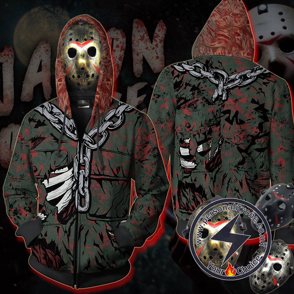 Friday The 13th Series Jason Voorhees Hoodie Zip Up Hoodie Jacket